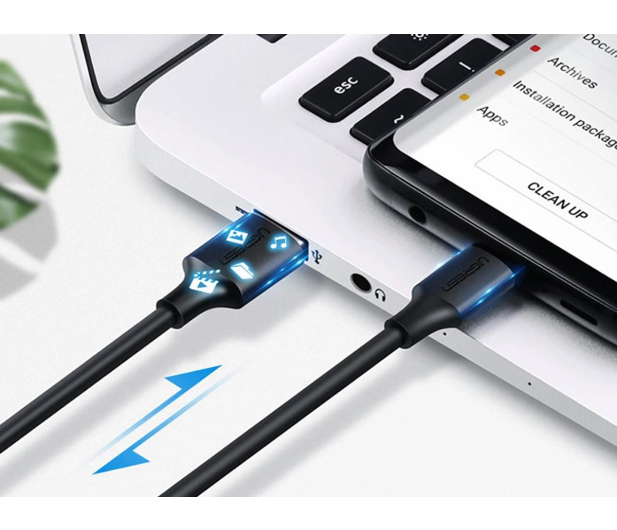 UGREEN Kabel USB do USB-C US287 3m czarny - 1489134 - zdjęcie 3
